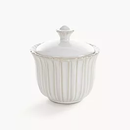 Pojemnik ceramiczny dekoracyjny kremowy  z przecieranym wzorem w stylu eko 10x10x11 cm AVRIL