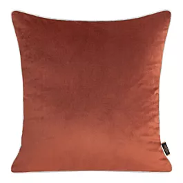 Poszewka na poduszkę 45x45 cm welwetowa kolor rudy, jasnoszary dwustronna z wypustką na brzegach VELVET 57 Eurofirany Premium