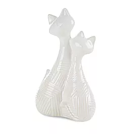 Figurka ceramiczna kremowa  z wytłaczanym wzorem 19x10x29 cm ROMINA  - kolekcja SEA SUMMER