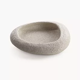 Misa dekoracyjna kremowa imitująca kamień 25x22x6 cm OSCAR