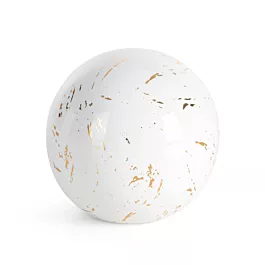 Kula ceramiczna biało-złota  zdobiona przecieranym wzorem średnica 10x10 cm
