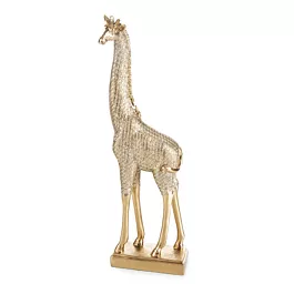 Figurka złota żyrafa  o drobnym strukturalnym wzorze 8x13x36 cm HARIS
