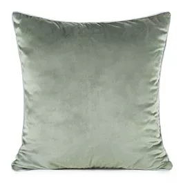 Poszewka na poduszkę 45x45 cm welwetowa, oliwkowa o delikatnym połysku z ozdobną lam&oacute;wką GAJA 2