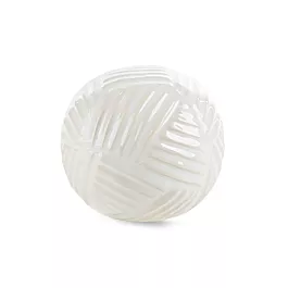 Kula ceramiczna kremowa z wytłaczanym wzorem średnica 9x10 cm ROMINA  - kolekcja SEA SUMMER