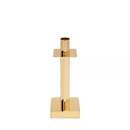 Świecznik metalowy złoty dekoracyjny w minimalistycznym stylu 8x8x21 cm LORI