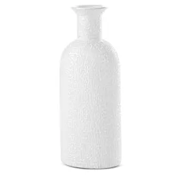 Wazon ceramiczny biały z drobnym wzorem 16x11x40 cm RISO