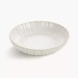 Misa ceramiczna dekoracyjna kremowa  z przecieranym wzorem w stylu eko średnica 24x5 cm AVRIL