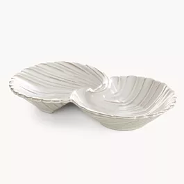 Miseczki ceramiczne dekoracyjne kremowe z przecieranym wzorem w stylu eko 24x14x4 cm AVRIL