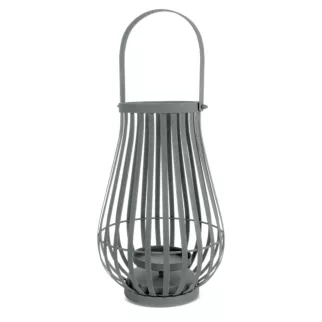 Lampion z metalu grafitowy średnica 27x42 cm LENA