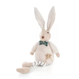 Figurka wielkanocna siedzącego zajączka w uroczej muszce