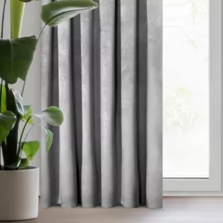 Zasłona welwetowa szara gładka 140x300 cm taśma - PIERRE