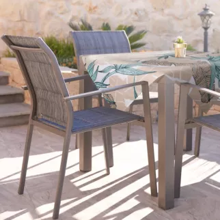 Bieżnik na stół beżowo, turkusowy 85x85 cm wodoodporny GARDEN na taras oraz balkon z motywem liści bananowca