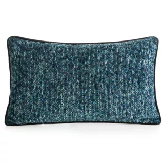 Poszewka na poduszkę 30x50 cm niebieska z plecionej szenilowej nici z efektem melanżu BARI