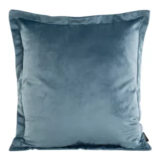 Poszewka na poduszkę 45x45 cm welwetowa niebieska z ozdobnymi brzegami RIA Diva Line