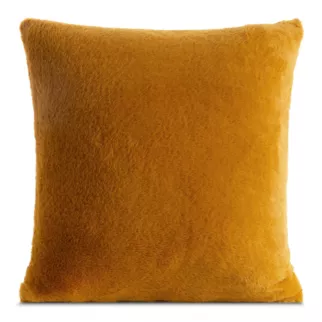 Poszewka na poduszkę 45x45 cm miodowa z miękkiej futrzanej tkaniny NINA