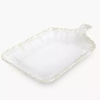 Patera ceramiczna kremowa dekoracyjna 32x20x4 cm ARLETA - kolekcja FOREST SUMMER