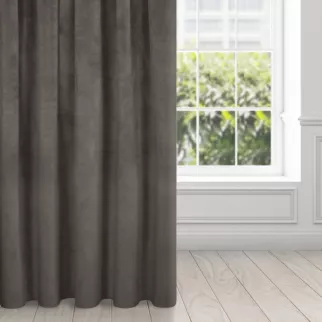 Zasłona grafitowa z ekskluzywnego aksamitnego welwetu 290 g/m2 140x270 cm taśma - RIA - Diva Line