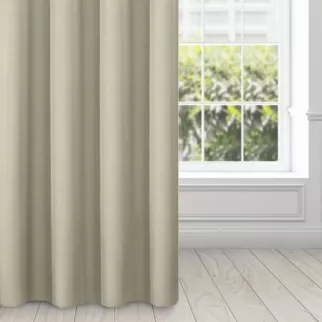 Zasłona ciemnobeżowa z matowej gładkiej tkaniny 140x250 cm przelotka - RITA