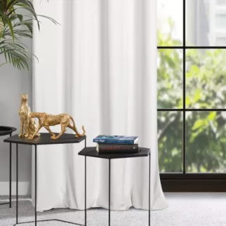 Zasłona biała z wytłaczanego welwetu 140x250 cm przelotka - LILI