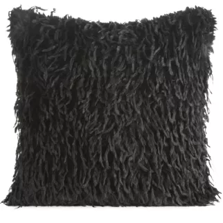 Poszewka na poduszkę 45x45 cm czarna z miękkiego futerka ADORE - kolekcja VULCANO
