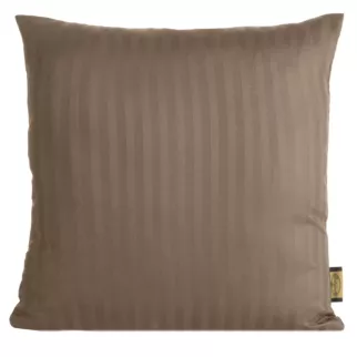 Poszewka na poduszkę 40x40 cm z satyny bawełnianej brązowa w delikatne prążki VERA