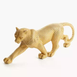 Figurka dekoracyjna gepard pokryty złotymi kuleczkami