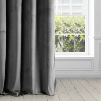 Zasłona welwetowa stalowa gładka 140x250 cm przelotka - PIERRE