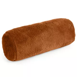 Poduszka wałek 15x45 cm ceglasta z miękkiej futrzanej tkaniny  NINA