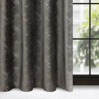 Zasłona welwetowa grafitowa z szampańską przecierką 140x270 taśma - ADRIA