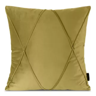 Poszewka na poduszkę 45x45 cm welwetowa kolor musztardowy z geometrycznym przeszywanym wzorem NALA 1 Eurofirany Premium