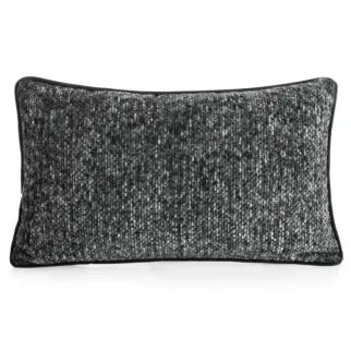 Poszewka na poduszkę 30x50 cm stalowa z plecionej szenilowej nici z efektem melanżu BARI