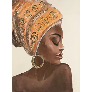 Obraz BEAUTY 1 ręcznie malowany na płótnie portret kobiety w turbanie