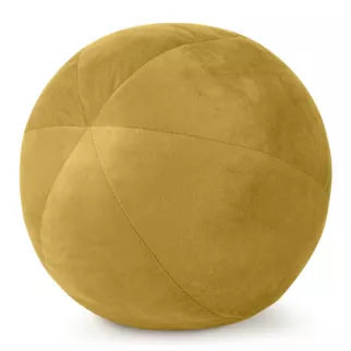 Poduszka dekoracyjna w formie kuli średnica 24 cm welwetowa musztardowa GAJA