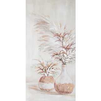 Obraz KITTY 2 ręcznie malowany na płótnie, bukiety z trawą pampasową