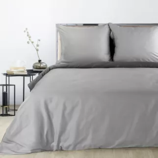 Pościel 220x200 cm gładka z satyny bawełnianej kolor jasnoszary, stalowy DINA Diva Line