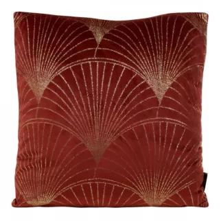 Poszewka na poduszkę 45x45 cm welwetowa kolor bordowy ze złotym nadrukiem BLINK 21