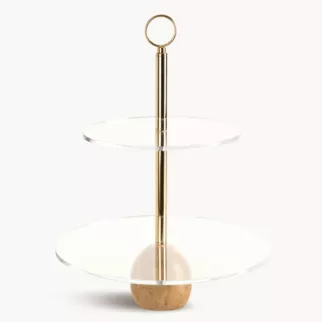 Patera dekoracyjna TINA wykonana z szkła i naturalnego kamienia - kolekcja TOLEDO