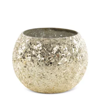 Świecznik MELIA ze szkła artystycznego z efektem popękanego szkła