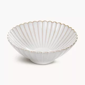 Miska ceramiczna dekoracyjna kremowo-beżowa  zdobiona przecieranym wzorem średnica 24x8 cm  cm AVRIL
