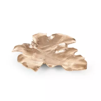 Patera dekoracyjna DALIA z metalu o kształcie liścia