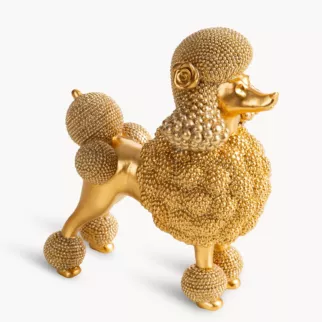 Figurka złota w kształcie uroczego psa o drobnym strukturalnym wzorze 17x9x19 cm ELDO 2