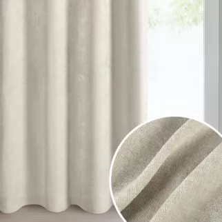 Zasłona jasnobeżowa o szenilowej strukturze 140x250 cm przelotka - NESKA