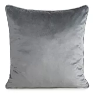 Poszewka na poduszkę 45x45 cm welwetowa kolor stalowy o delikatnym połysku z ozdobną lamówką GAJA 2