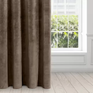 Zasłona brązowa z ekskluzywnego aksamitnego welwetu 290 g/m2 140x250 cm 10 szt. przelotek - RIA - Diva Line