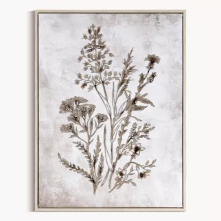 Obraz beżowo, brązowy nadruk na płótnie z motywem roślinnym 45x60 cm