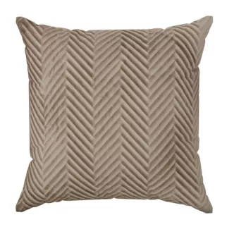 Poszewka na poduszkę 45x45 cm welwetowa, brązowa pikowana w jodełkę metodą hot press SOFIA Eurofirany Premium
