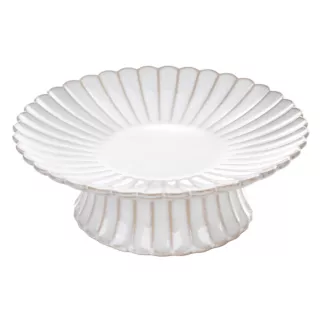 Patera ceramiczna dekoracyjna kremowo-beżowa z przecieranym wzorem w stylu eko średnica 23x8 cm AVRIL