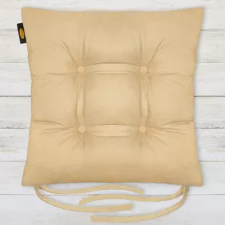 Poduszka na krzesło dwustronna 40 x 40 x 8 cm welurowa beżowa ADORE