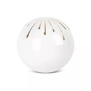 Świecznik ceramiczny LUIS z motywem cieknącej złotej farby