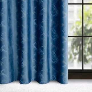 Zasłona welwetowa niebieska z szampańską przecierką 140x270 taśma - ADRIA